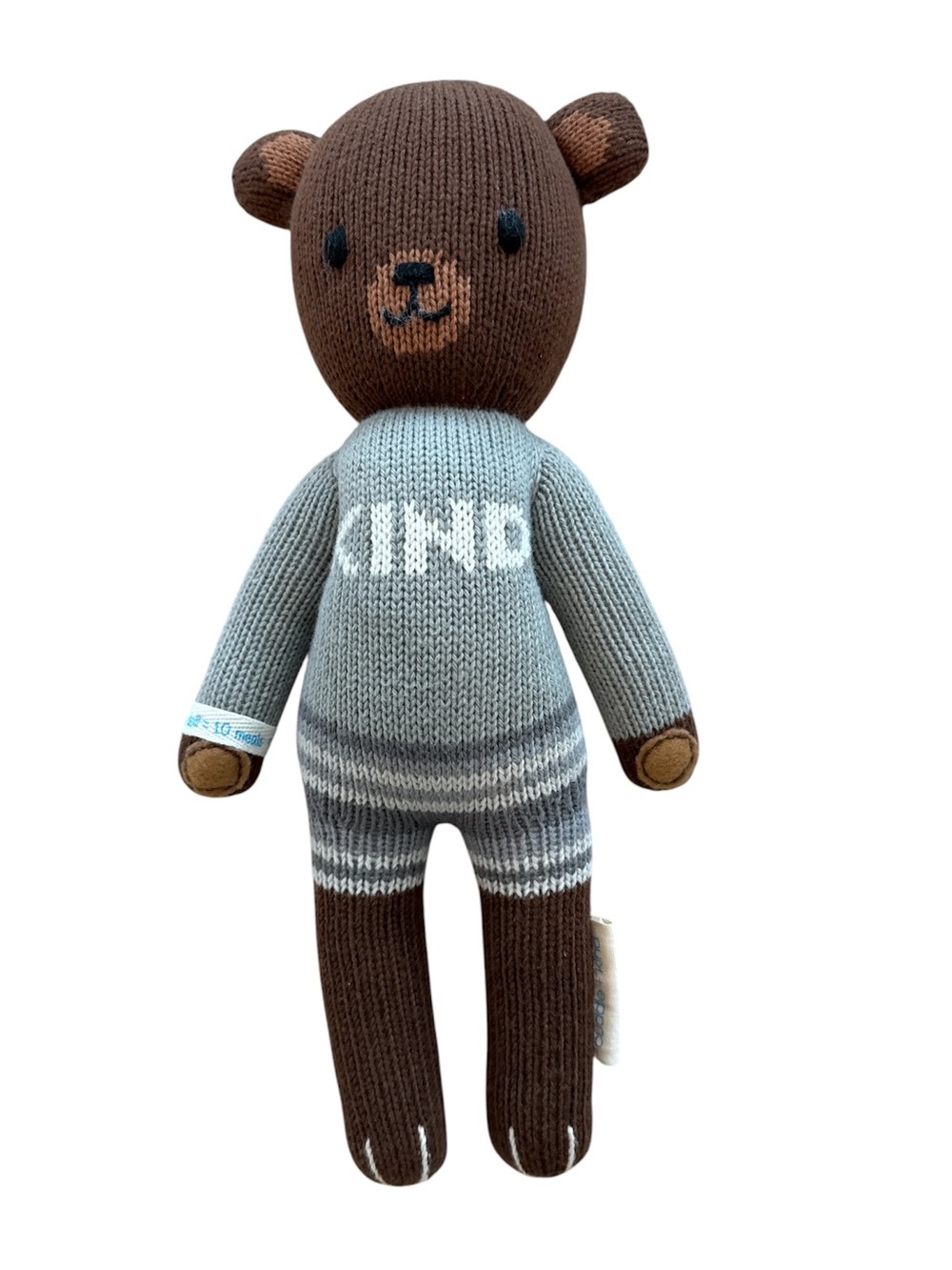 Cuddle + Kind Oliver The Bear Kind Brown Gray Stuffed Animal Lovey Toy 13" Inch